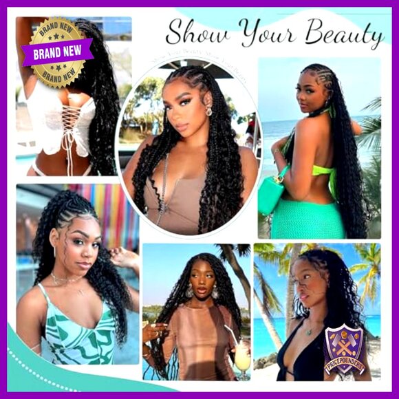 20 Inch Curly Human Hair Extensions for Boho Braids 110g 3 Bundles main image 6